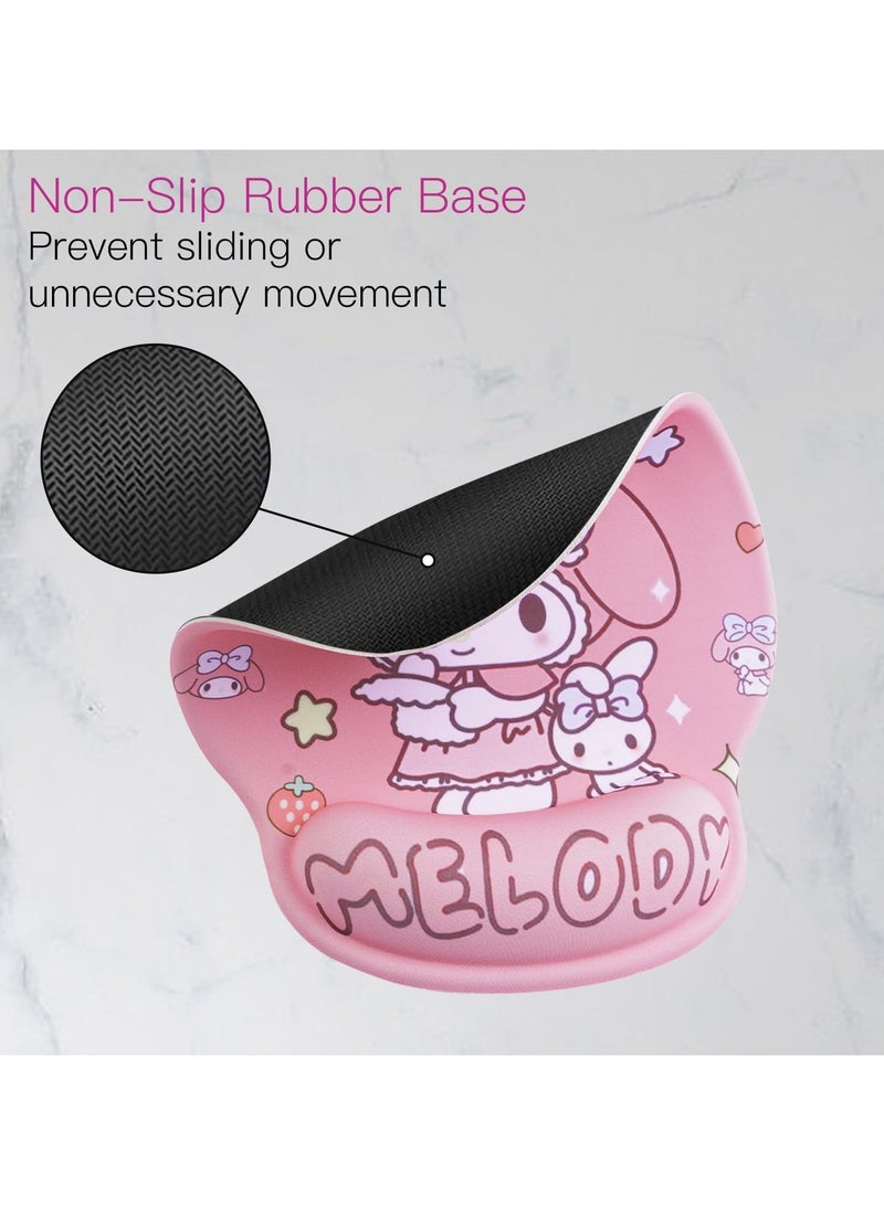 General Cute melody mouse pad with wrist rest support, anime desktop accessories office supplies, ergonomic desk laptop mouse pads  - Image 4