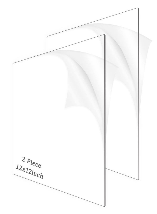 ADTDA 2 Pieces 1/8" Thick (3mm) Acrylic Sheets,Clear Cast Plexiglass 12” x 12” with Protective Paper for Signs DIY Display Projects,Craft,Photo Frames - Image 1