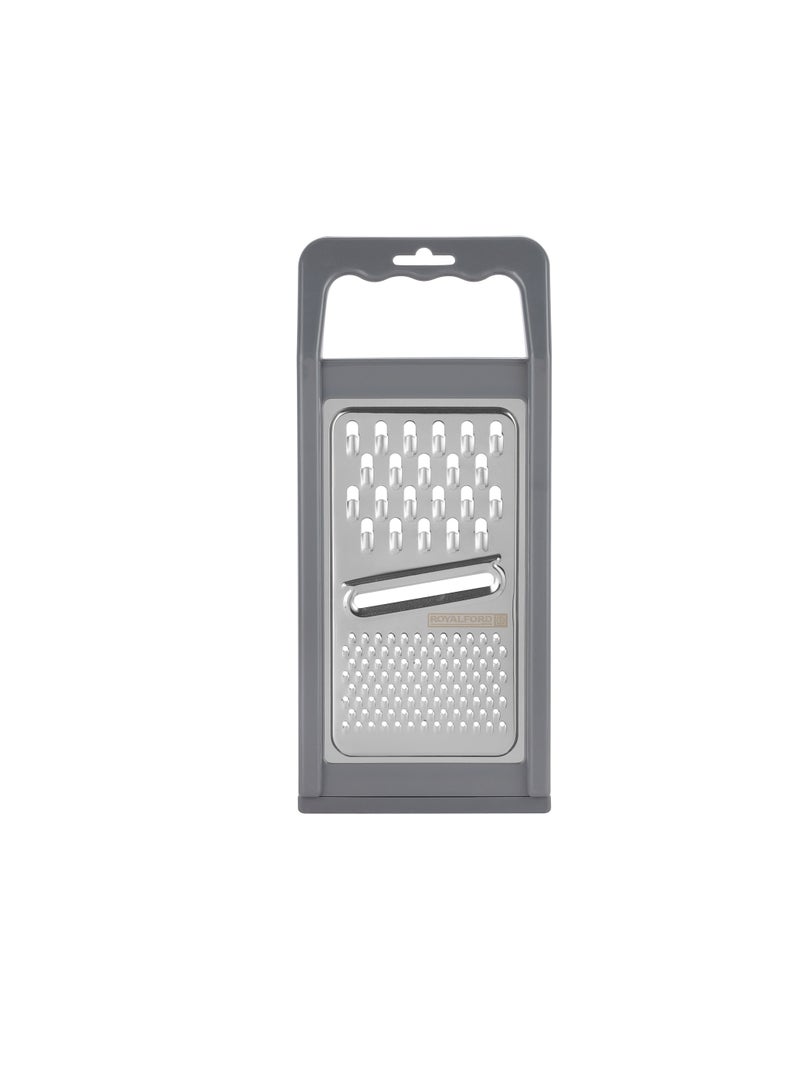 Royalford Stainless Steel 3-in-1 Flat Grater- RF12350/ with TPR Base, ABS Handle, Light-Weight and Compact Design/ Multiple Grating Style, Suitable for any Kind of Grating Fruits, Vegetables, Cheese Silver - Image 1