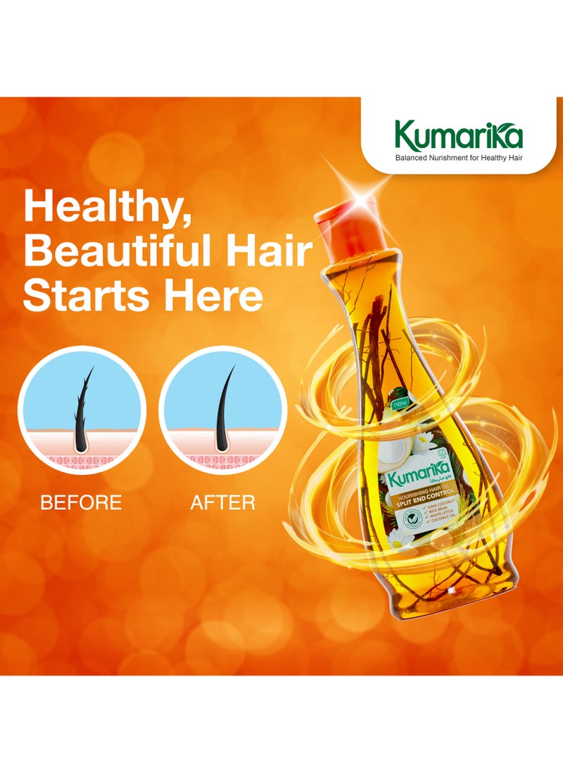 kumarika - Kumarika Nourishing Hair Oil Split End Control 200ml pack Reduce Split ends natural hair oil Infused with 100 natural extract split end treatment to give health strong shiny hair - Image 1