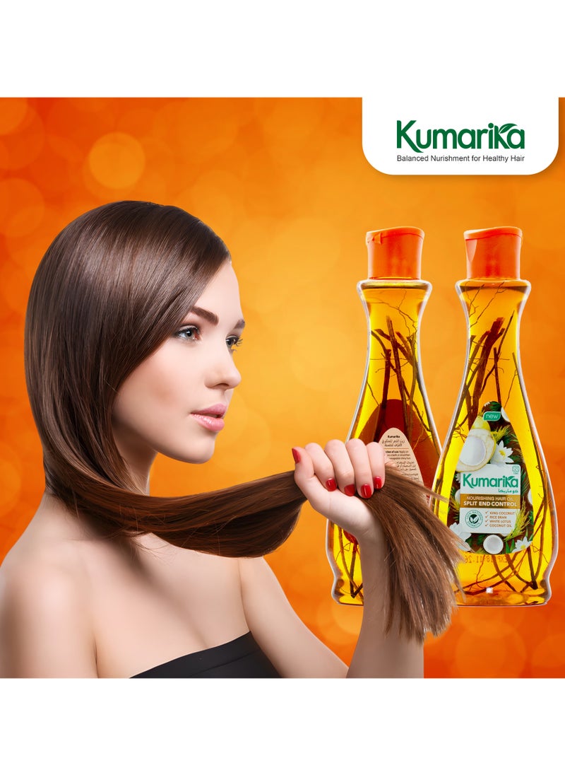 kumarika - Kumarika Nourishing Hair Oil Split End Control 200ml pack Reduce Split ends natural hair oil Infused with 100 natural extract split end treatment to give health strong shiny hair - Image 1