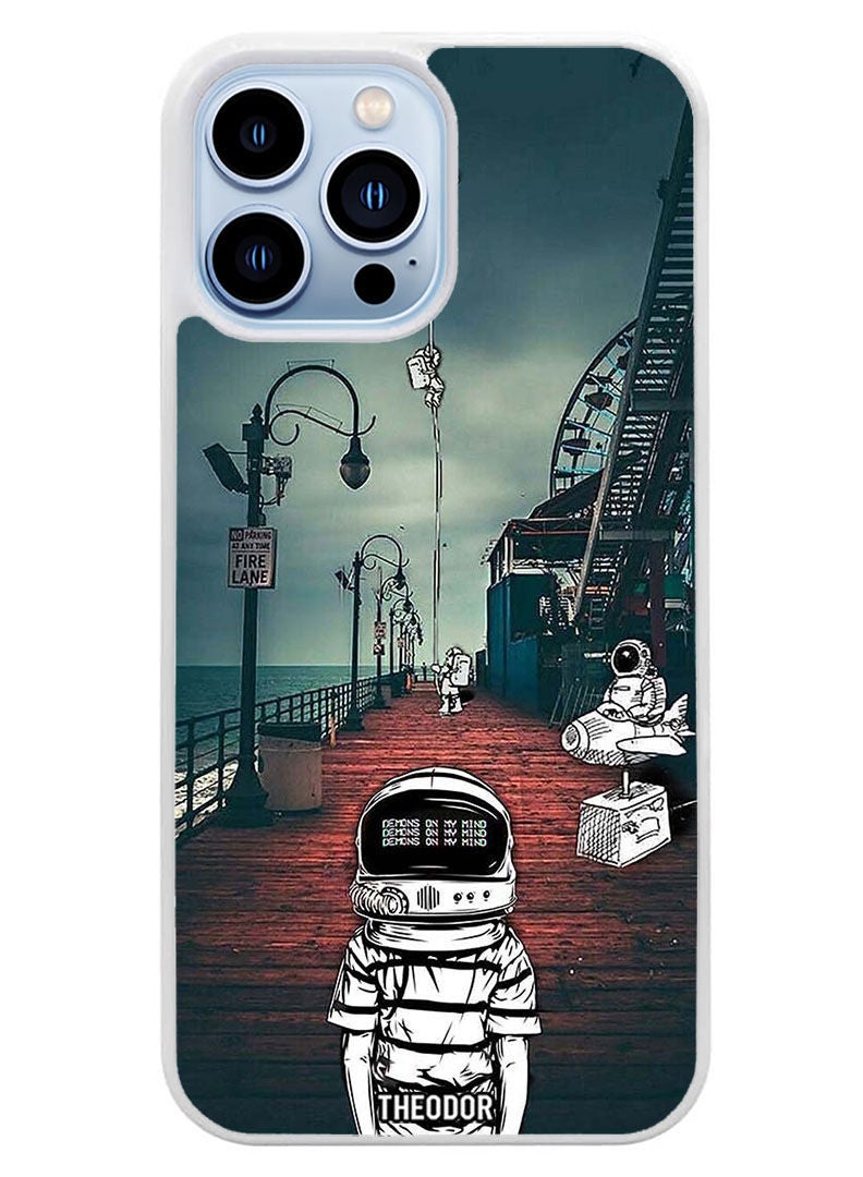 Theodor غطاء حماية لجهاز أبل آيفون 14 برو ماكس (حافة بيضاء) - Image 1