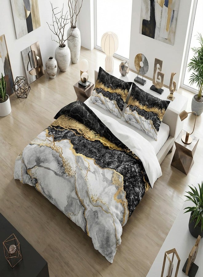 CCoutueChen Grey Marble Comforter Sets Queen Size Modern Abstract Texture Bedding Set Aesthetic Marble Printed Bed Set 3Pcs Soft Lighweight Contemporary Comforter for All Seasons(Men Women Girls) - Image 2