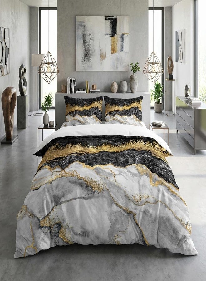 CCoutueChen Grey Marble Comforter Sets Queen Size Modern Abstract Texture Bedding Set Aesthetic Marble Printed Bed Set 3Pcs Soft Lighweight Contemporary Comforter for All Seasons(Men Women Girls) - Image 4