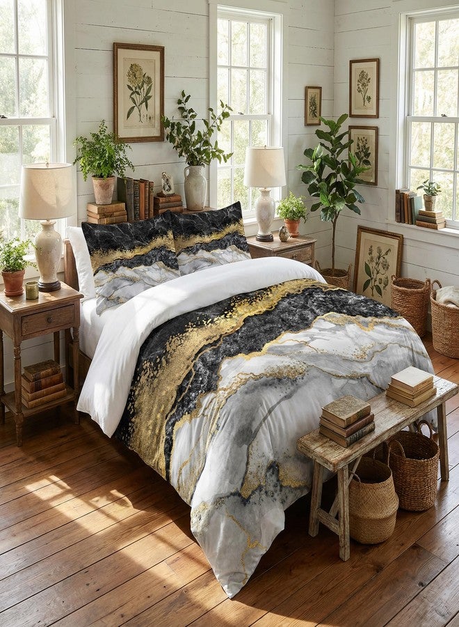 CCoutueChen Grey Marble Comforter Sets Queen Size Modern Abstract Texture Bedding Set Aesthetic Marble Printed Bed Set 3Pcs Soft Lighweight Contemporary Comforter for All Seasons(Men Women Girls) - Image 3