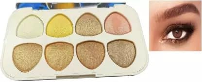 SUPRICHI 8 Color Colorful Eyeshadow Palette Matte Shimmer Makeup Pallet Highly Pigmented Eye Shadow 14 G - Image 2