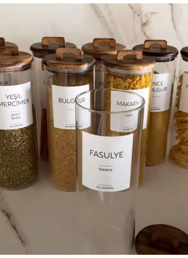 Kt Grup Kt Group Jar Labels - 10 Piece Pulses Labels Set - Jumbo Size Not Affected by Water  - Image 1