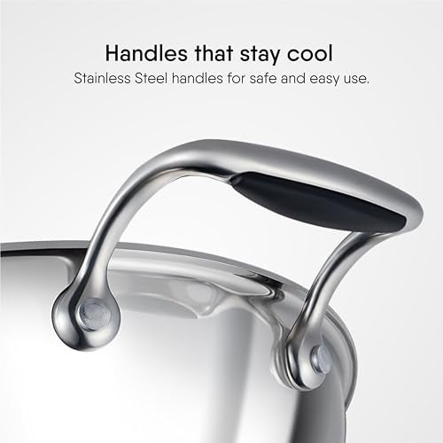 Stahl Artisan Triply 4.4 L, 28 cm Stainless Steel Kadhai with Lid,Kadai for Cooking, Stainless Steel Cookware Triply Kadai, Induction & Gas Stove Compatible - Image 4