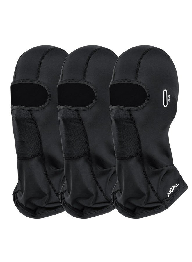 Aicall 3 Pieces Balaclava Ski Mask Quick Drying Summer Cooling UV Protector Breathable Face Mask Motorcycle Outdoor Gear for Men Women(Black) - Image 1