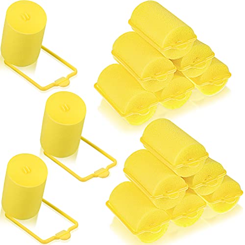 Geyoga 18 Pieces Yellow Foam Hair Rollers Large Hair Curlers Sponge Rollers for Heatles to Sleep in a Curl for Women's Short and Long Hairs Styling (1.4 x 2.6 Inches) - Image 1
