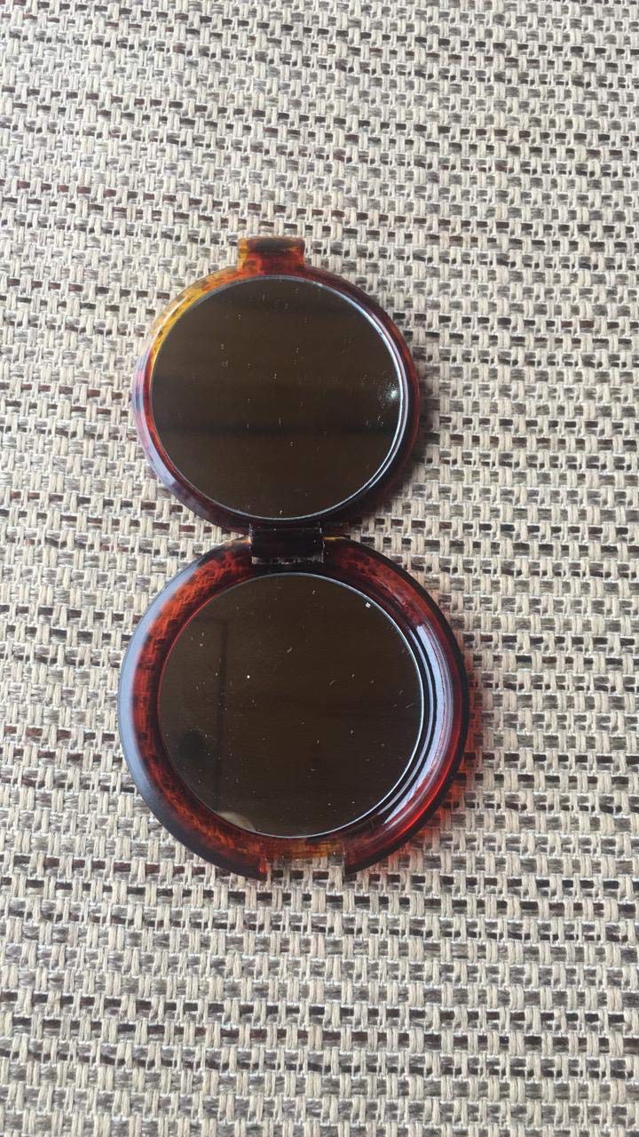 Victor Enterprises Victor Enterprises 25 Plastic Round Compact Cosmetic Magnifying Mirror Shell Brown Colour - Image 2