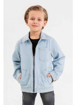 Gold Class Kidswear Zippered Double Pocket Single Chest Pocket Boy Denim Jacket  - Image 1