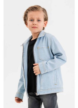 Gold Class Kidswear Zippered Double Pocket Single Chest Pocket Boy Denim Jacket  - Image 2