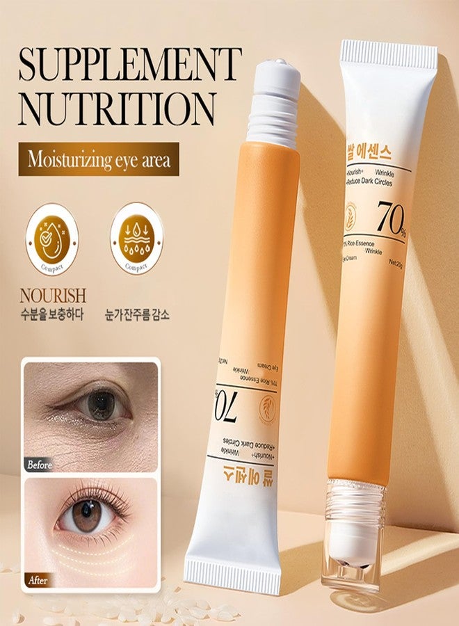 MIESCHER Rice Essence Eye Cream, Rice Essence Wrinkle Eye Cream With 70% Rice Essence Extract, Deep Moisturizing Nourish Reduce Dark Circles Under Eye Cream for Fine Wrinkles & Puffiness, 0.7oz. - Image 4