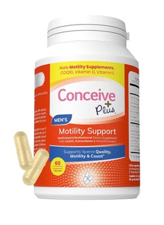 Conceive Plus Motility Boost for Men with Vitamin D, Vitamin E, Zinc, Spermidine, Antioxidants Multivitamin Supplement for Men Sperm - 60 Caps  - Image 1