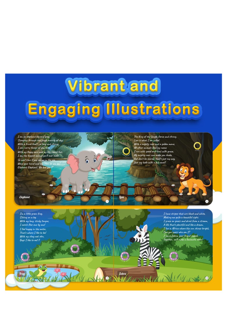 Kiddale Wild Animal Rhymes Musical Sound Book for 1+ year old|Interactive Touch n Play Sound Book|Learning & Education|Perfect Gift for 1-3 years old|Sing Along Books  - Image 3