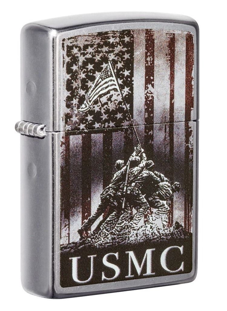 Zippo ولاعة كروم مقاومة للرياح من مشاة البحرية الأمريكية  - Image 1