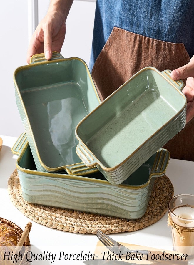 Jemirry Ceramic Baking Dish Set of 3, Casserole Dishes for Oven, Square Porcelain Bakeware Set with Handles, Lasagna Baking Pan for Cooking, Perfect for Baking and Serving, Housewarming, Halloween - Image 5