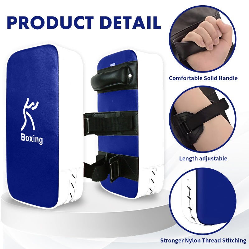 LuiceABC One Karate Taekwondo Boxing Kick Punch Adjustable Soft Shield Durable MMA Training Thai Pad for Boxing, Training and Protecting Your Palm, Wrist and Decreasing The Shock (Blue) - Image 5