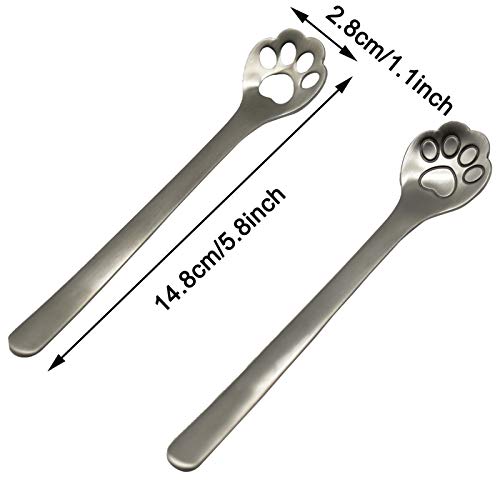 Maydahui 6 PCS Cat Paw Spoon Hollow Out Coffee Spoons 5.8 inch 18/10（304 ）Stainless Steel Teaspoon for Dessert Ice-cream Stirring Home Kitchen Restaurant - Image 2