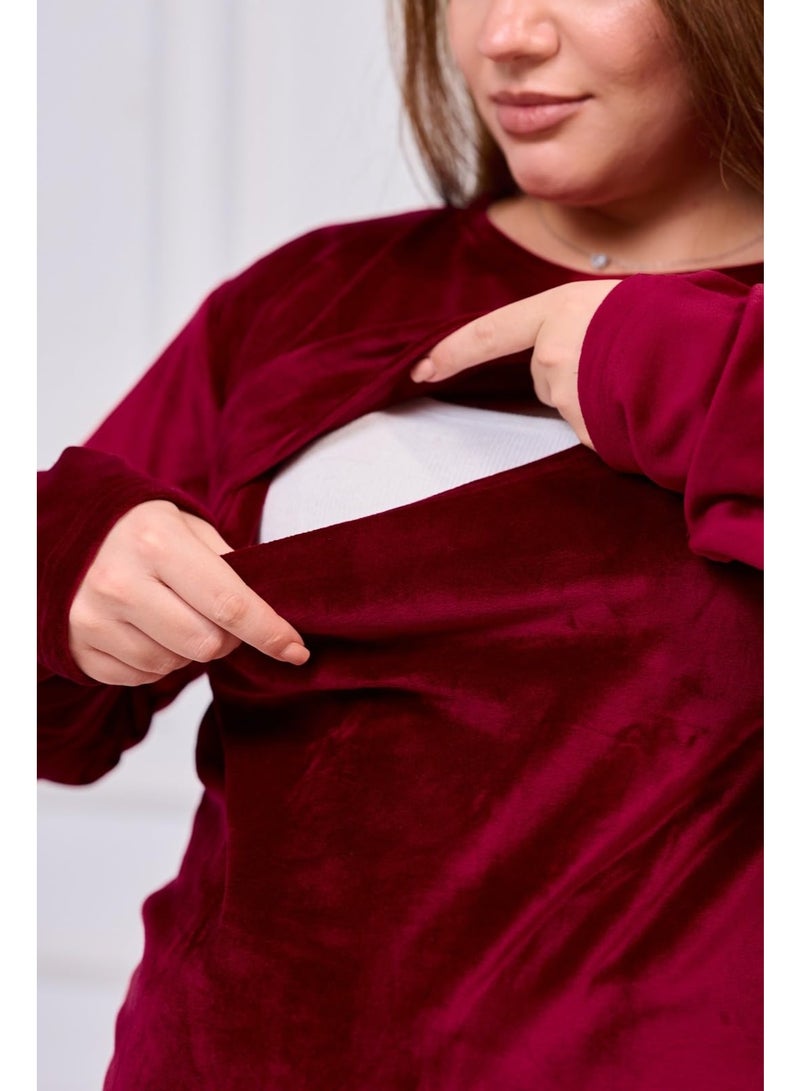 توباي دفاية مبطنة شتوي للحوامل  – تصميم مريح ببطانة دافئة وخصر مرن – خامة ناعمة تمنح الدفء والراحة في الأيام الباردة - Image 2