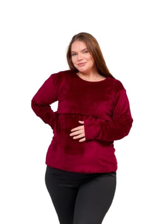 توباي دفاية مبطنة شتوي للحوامل  – تصميم مريح ببطانة دافئة وخصر مرن – خامة ناعمة تمنح الدفء والراحة في الأيام الباردة - Image 3