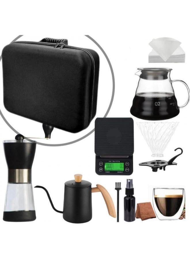Executive LLC Pour Over Coffee Maker set, V60 Coffee Kit with Portable Carry Case, Coffee Kettle, Drip Filter Coffee Share Pot,Filters,Coffee Scale,Double wall Mug,Manual Coffee Grinders  - Image 1