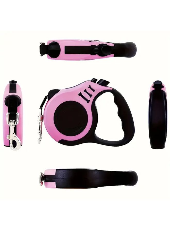Red Retractable Dog Leash 5m Nylon Rope Double Switch Pet Walking Strap Size L - Image 5