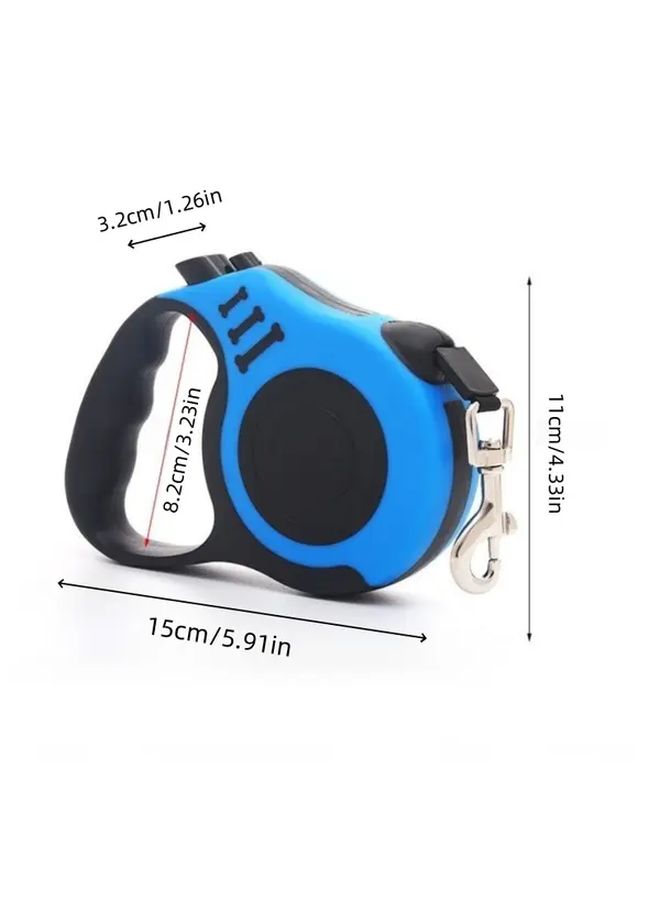 Red Retractable Dog Leash 5m Nylon Rope Double Switch Pet Walking Strap Size L - Image 3