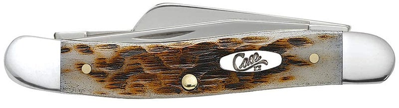 Case XX WR Pocket Knife Medium Stockman, Amber Bone Handle, Stainless Steel Blades, Length Closed: 3 5/8 Inches - Image 2
