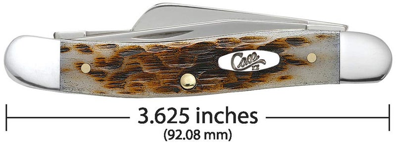 Case XX WR Pocket Knife Medium Stockman, Amber Bone Handle, Stainless Steel Blades, Length Closed: 3 5/8 Inches - Image 3