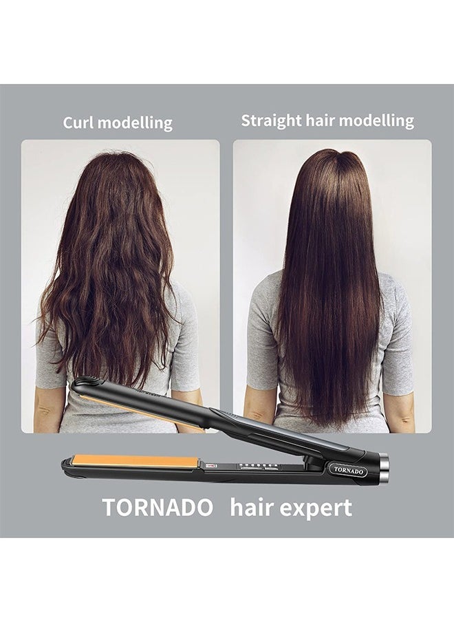 Hair Straightener and Curler 2 in 1 Ceramic Flat Iron with 6 Heat Settings Adjustable Temperature and Heats Up Fast