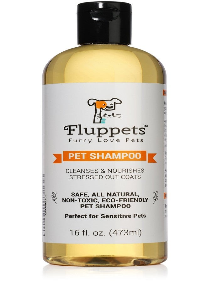 Fluppets Certified Organic Pet Shampoo Natural Hypoallergenic Non Toxic For Sensitive Itchy Skin For Dogs, Cats, Puppies, Guinea Pigs and Rabbits. Concentrated Formula 16 Ounce - Image 1