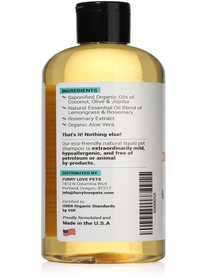 Fluppets Certified Organic Pet Shampoo Natural Hypoallergenic Non Toxic For Sensitive Itchy Skin For Dogs, Cats, Puppies, Guinea Pigs and Rabbits. Concentrated Formula 16 Ounce - Image 2