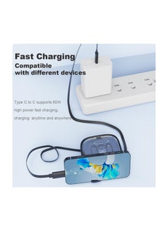SYOSI USB Adapter Storage Box, USB C to USB C Retractable Charging Cable Up to 3FT, Adapter Conversion Kit USB/Type-C to Micro/Type-C/Lightning, Data Transfer, Card Slot, Phone Holder (Black)(1 Pack)  - Image 4