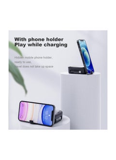 SYOSI USB Adapter Storage Box, USB C to USB C Retractable Charging Cable Up to 3FT, Adapter Conversion Kit USB/Type-C to Micro/Type-C/Lightning, Data Transfer, Card Slot, Phone Holder (Black)(1 Pack)  - Image 3