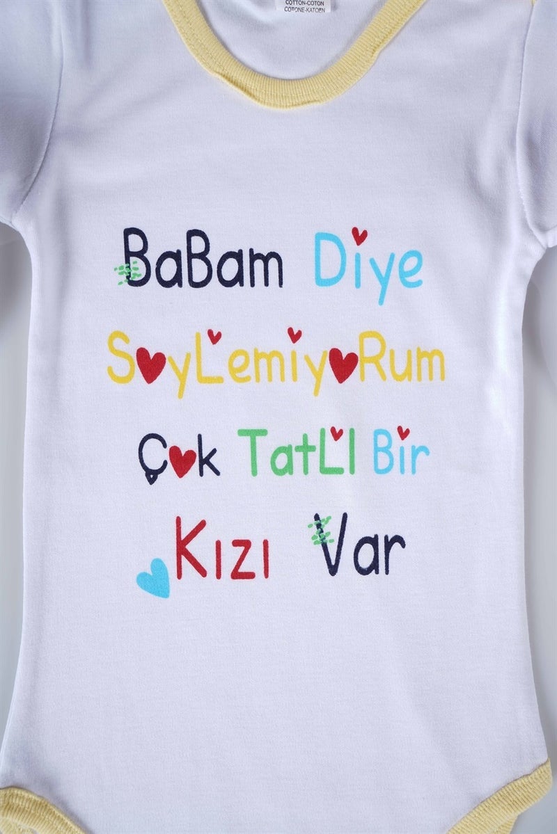 Miniko Kids New Season I Don't Say My Father Written Baby Child Long Sleeve Cotton Bodysuit - Image 2