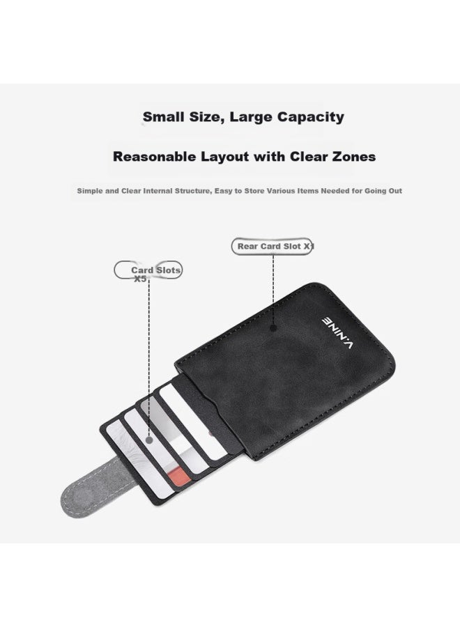 V.nine Slim And Portable Card Holder Men's Casual And Versatile Business Short Wallet With Multiple Card Slots, Perfect Gift For Father Or Boyfriend - Image 3