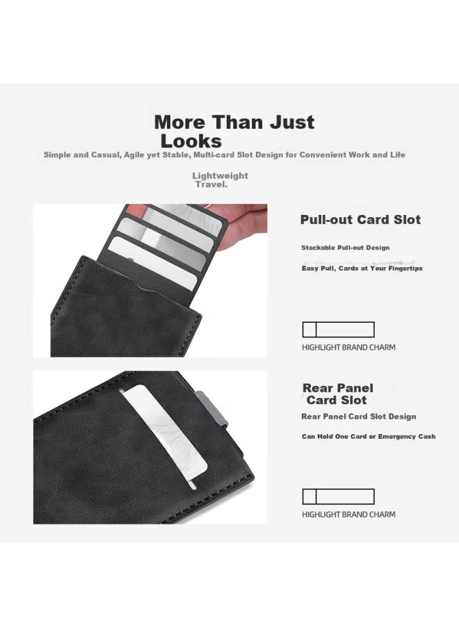 V.nine Slim And Portable Card Holder Men's Casual And Versatile Business Short Wallet With Multiple Card Slots, Perfect Gift For Father Or Boyfriend - Image 4