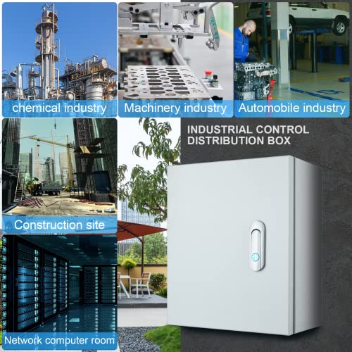 JINDOUZI Steel Electrical Junction Box, Indoor&Outdoor Electrical Enclosure Box, Wall Mounted Waterproof&Dustproof Metal Box, Universal Electric Equipment Enclosure Box with Safety Locks and Mounting Plates - Image 5