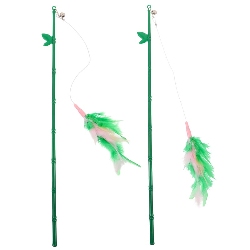 2pcs Cat Interactive Cat Plume Funny Kitten Cat Teaser Pole - Image 1