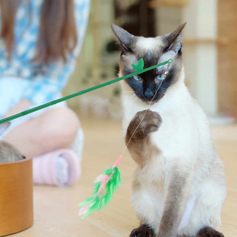 2pcs Cat Interactive Cat Plume Funny Kitten Cat Teaser Pole - Image 2