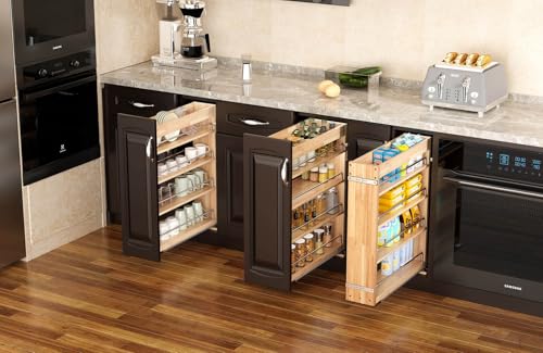 OCG 4 Tier Pull Out Spice Rack Holder Shelves (6.5" W x 22" D), spice organization for cabinet Storage Organization, pull out spice racks for inside cabinets - Image 5