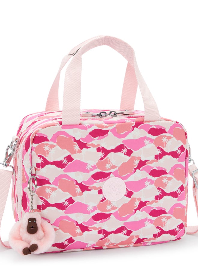 kipling Miyo Pink Palm Large Lunchbag (With Trolley Sleeve) I2989-1Bv - Image 4