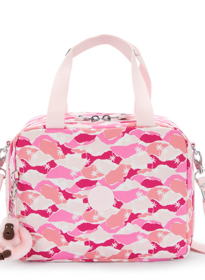 kipling Miyo Pink Palm Large Lunchbag (With Trolley Sleeve) I2989-1Bv - Image 1