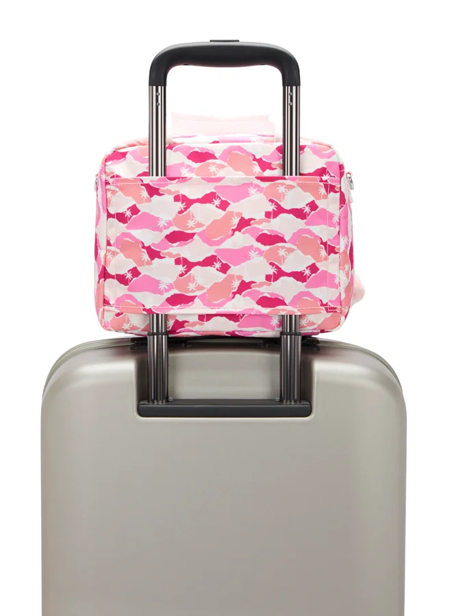 kipling Miyo Pink Palm Large Lunchbag (With Trolley Sleeve) I2989-1Bv