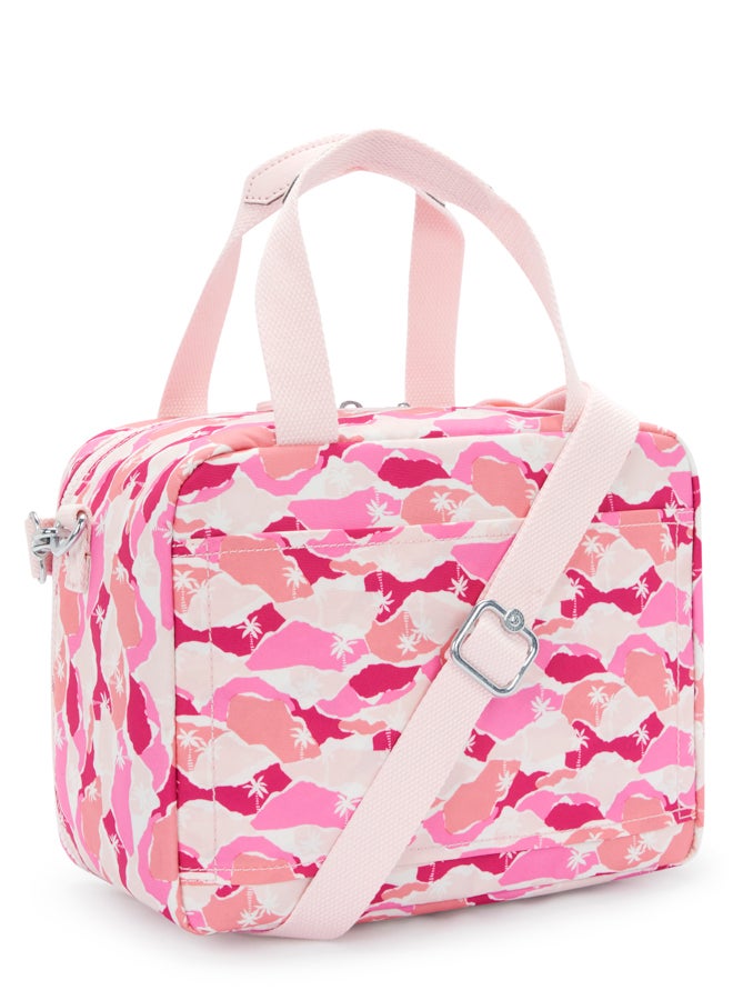 kipling Miyo Pink Palm Large Lunchbag (With Trolley Sleeve) I2989-1Bv - Image 2