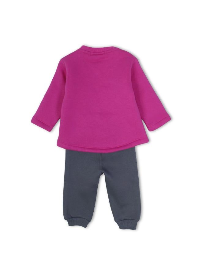 Ourkids Baby Girls Cotton Pajama Set – Fuchsia with Bunny Design - Image 2