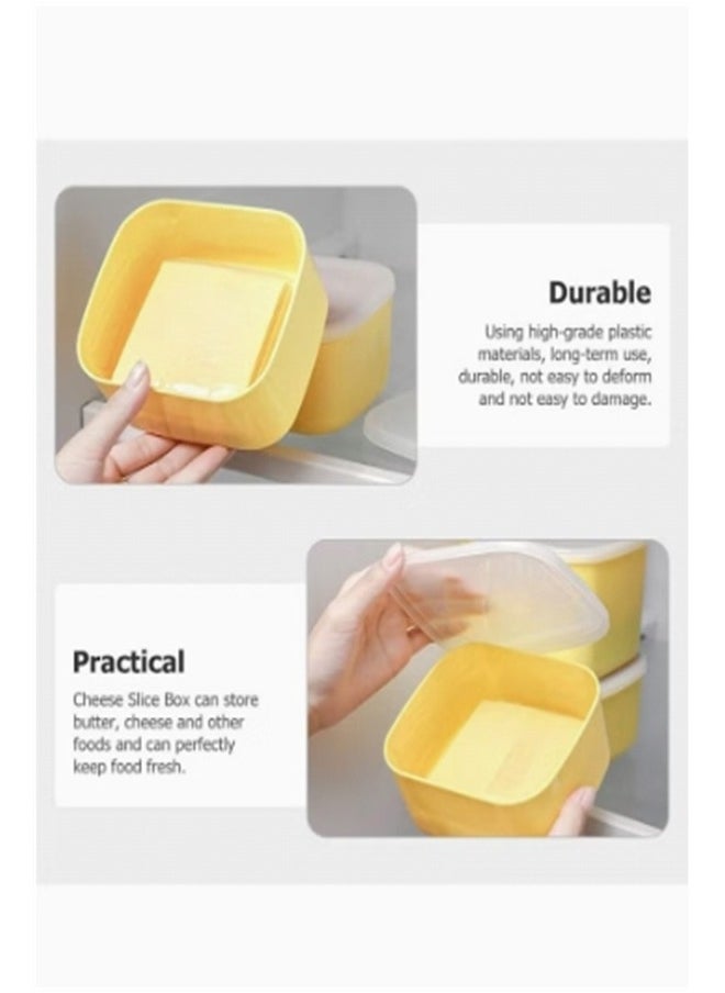 Generic 2PCS Sliced Cheese er Block Container, Mini Square Slice Keeper with Lid  - Image 3