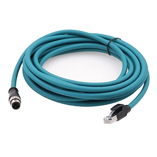 SZRMCC M12 Ethernet Cable D-Code 4 Pin Male to RJ45 Connector High Flex Cat5e Shielded Waterproof Network Cable for Industrial Camera Sensor (3m,Blue) - Image 3